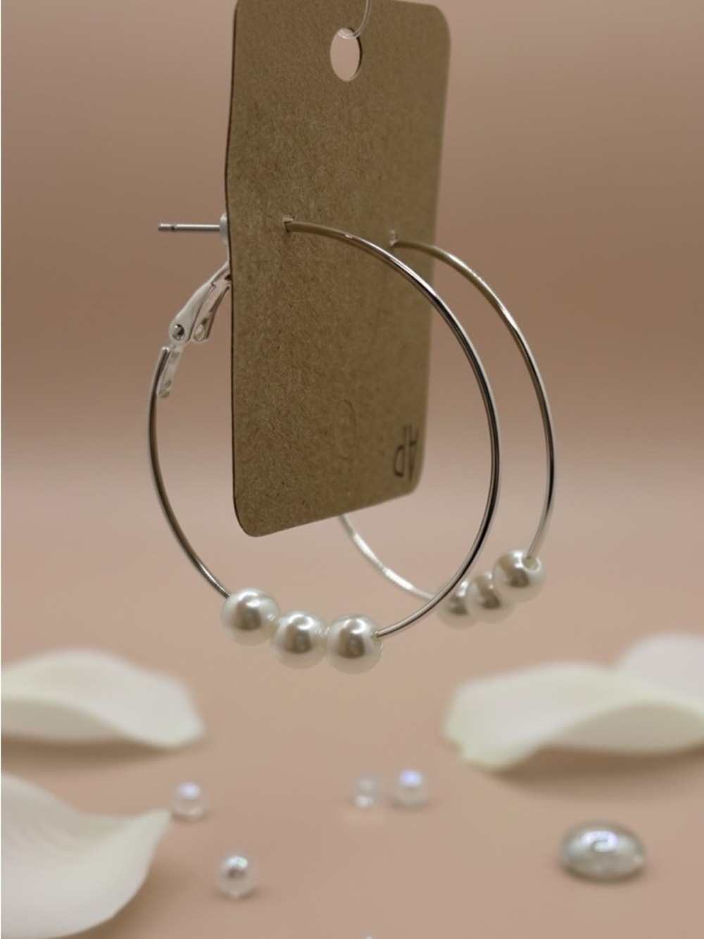 Elegant Pearl Hoop Earrings